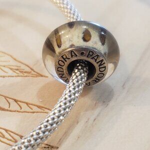 Pandora, Clouded Leopard Murano Glass Charm, Rare, Retired